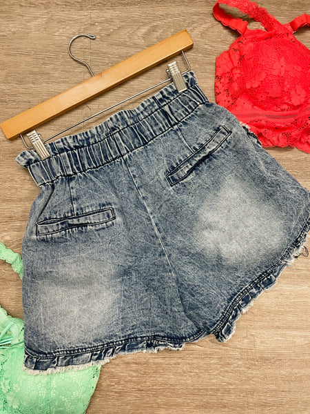 Vintage Denim Washed Shorts