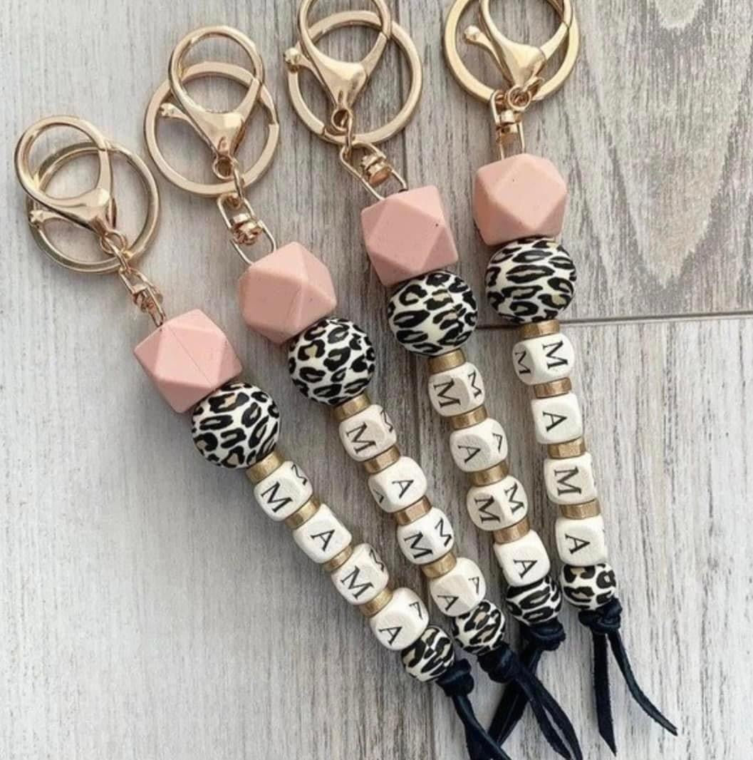 Mama Beaded Keychain