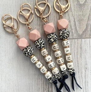 Mama Beaded Keychain