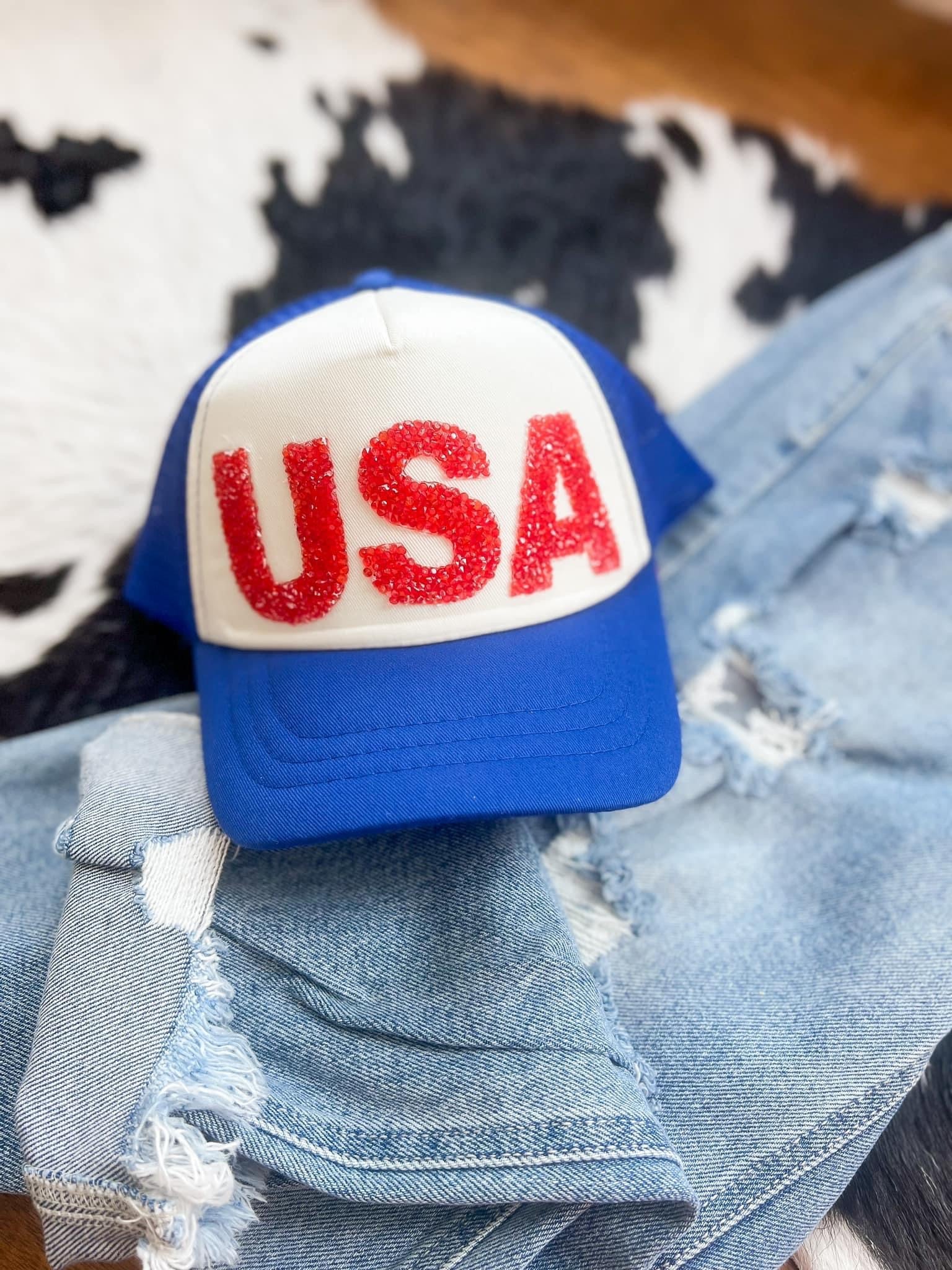 USA Sparkle Trucker Hat