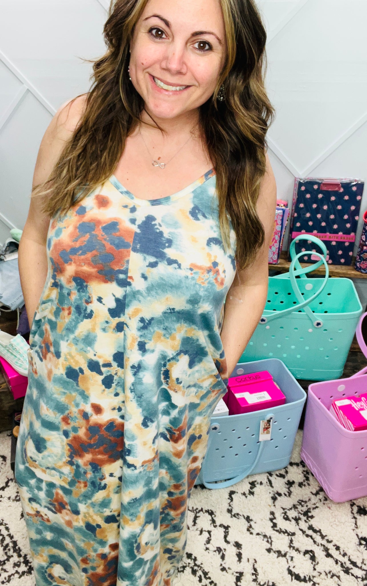 Blue Swirls Maxi Dress