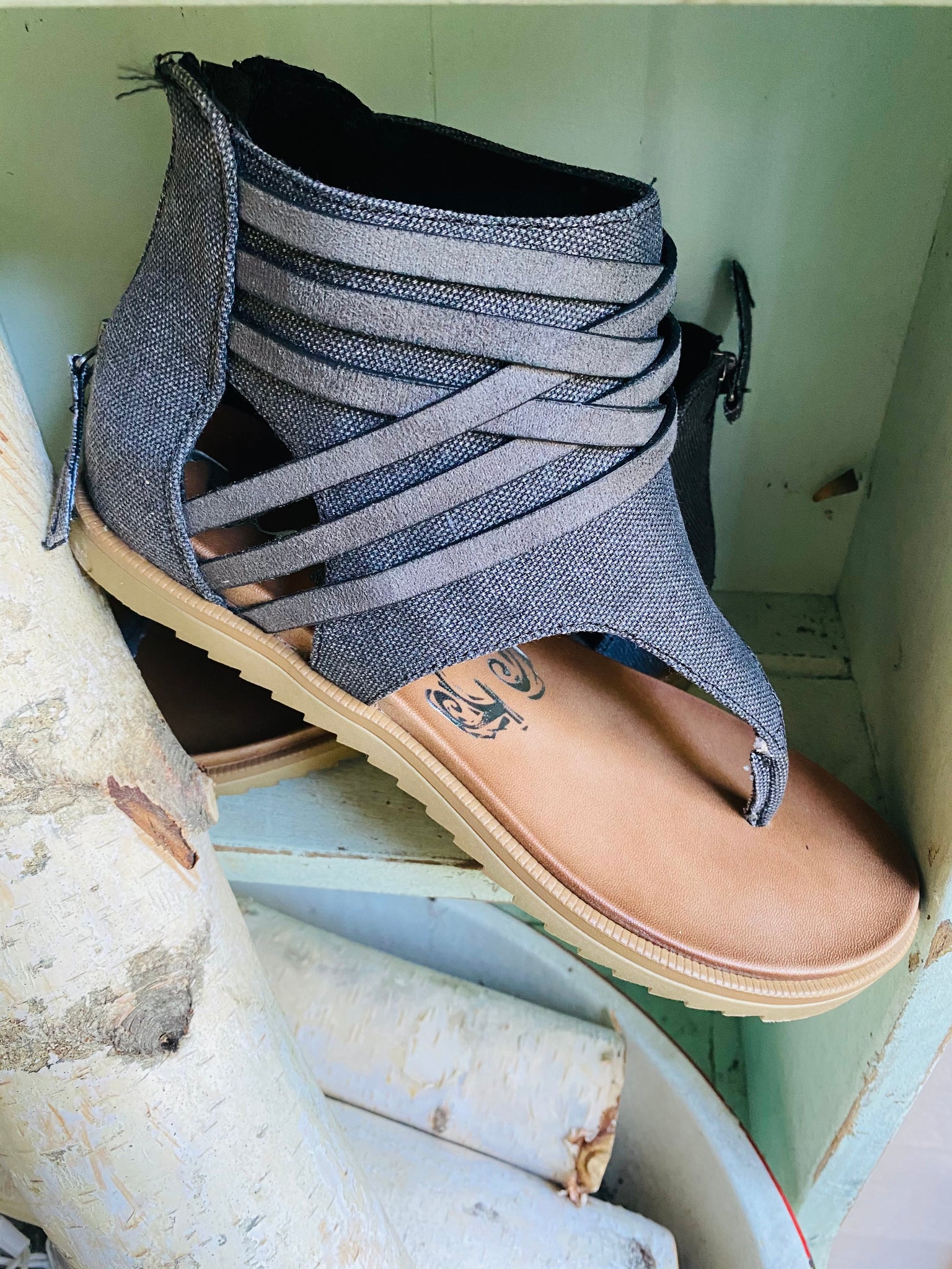Carly Charcoal/Black Sandal