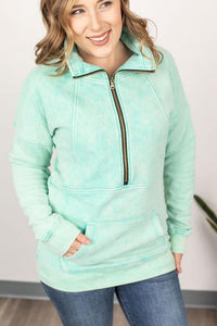 Vintage Wash Half Zip Mint