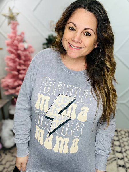 Mama Bolt Crew Pullover