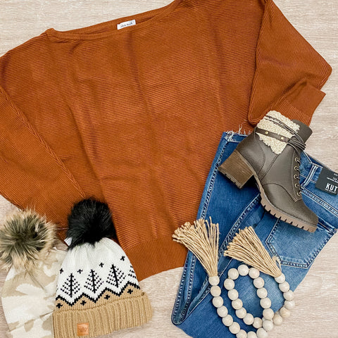 Ribbed Splice Sweater