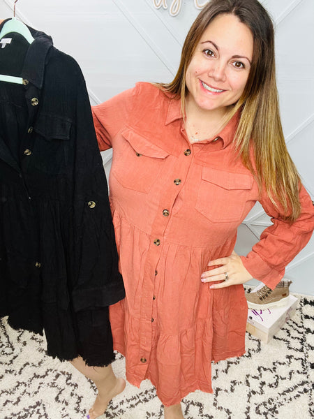Tiered Linen Dress