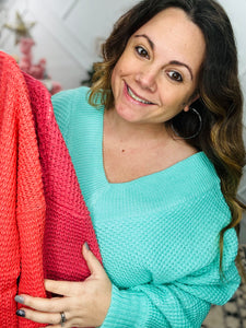 Spring Waffle Knit Sweater