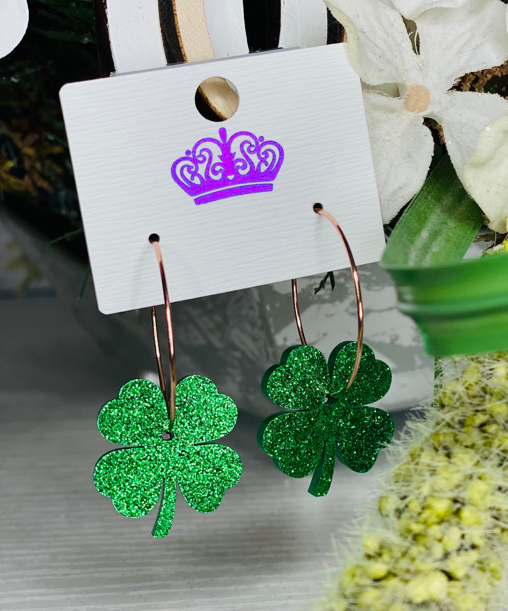 Shamrock Acrylic Earrings