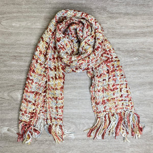 Pink/Gray/Cream Woven Loom Scarf