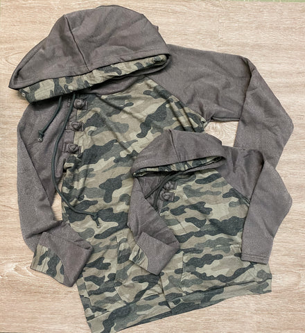Camo Double Hoodie- Adult & Kids