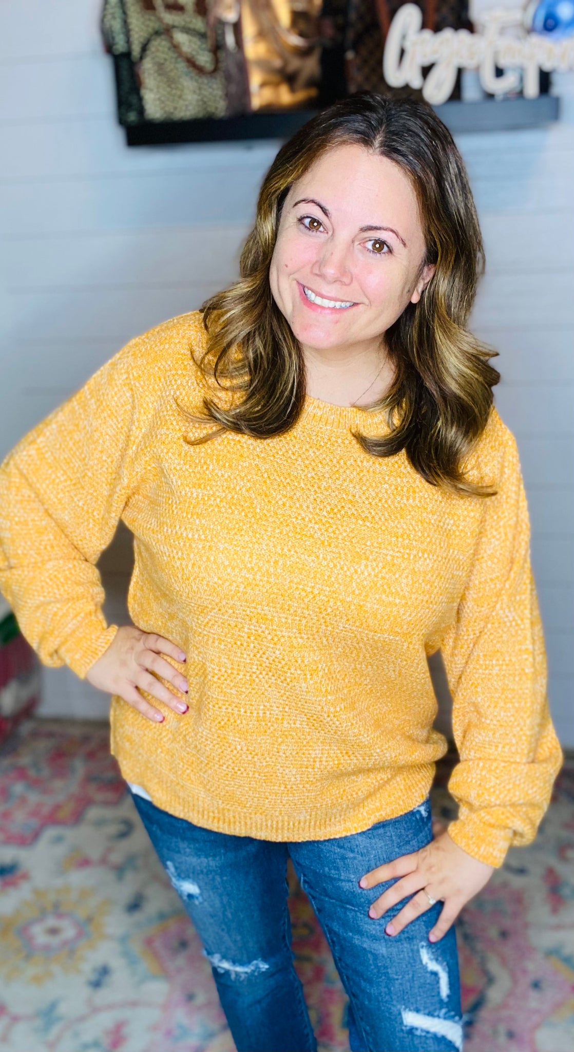 Heathered Sweater Mustard