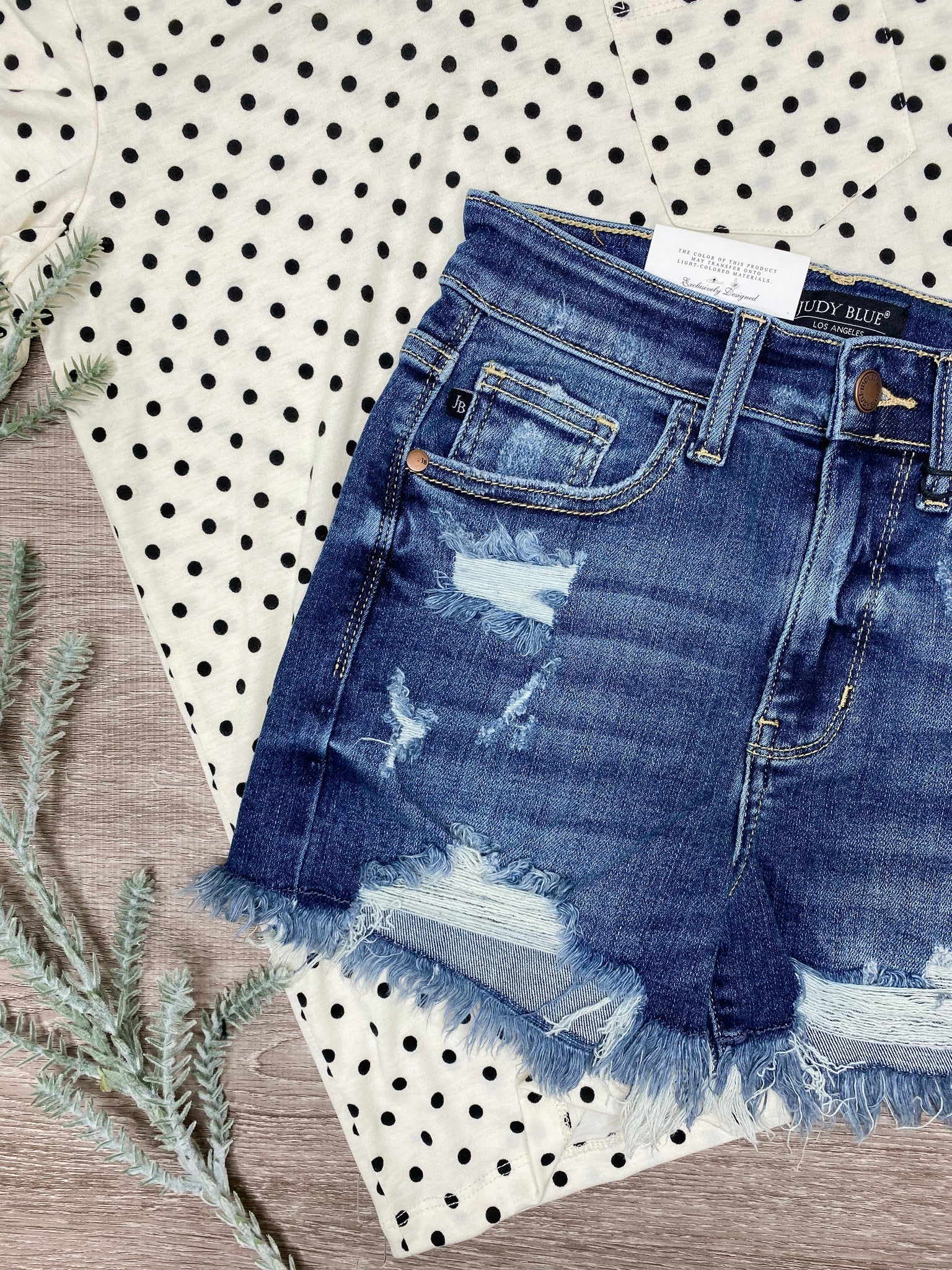 Judy Blue HW Destroyed Fray Hem Shorts