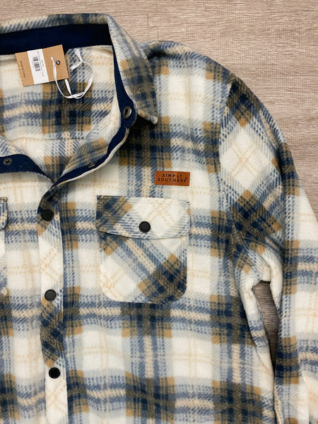 Men Flannel Plaid White