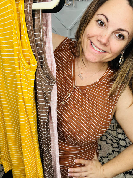 Striped Henley Tank