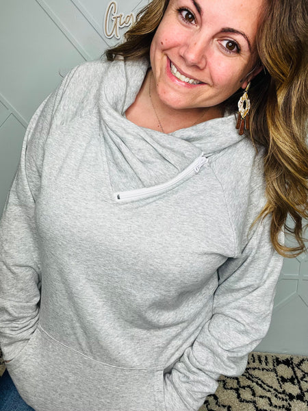 Zipcowl Sweatshirt Grey
