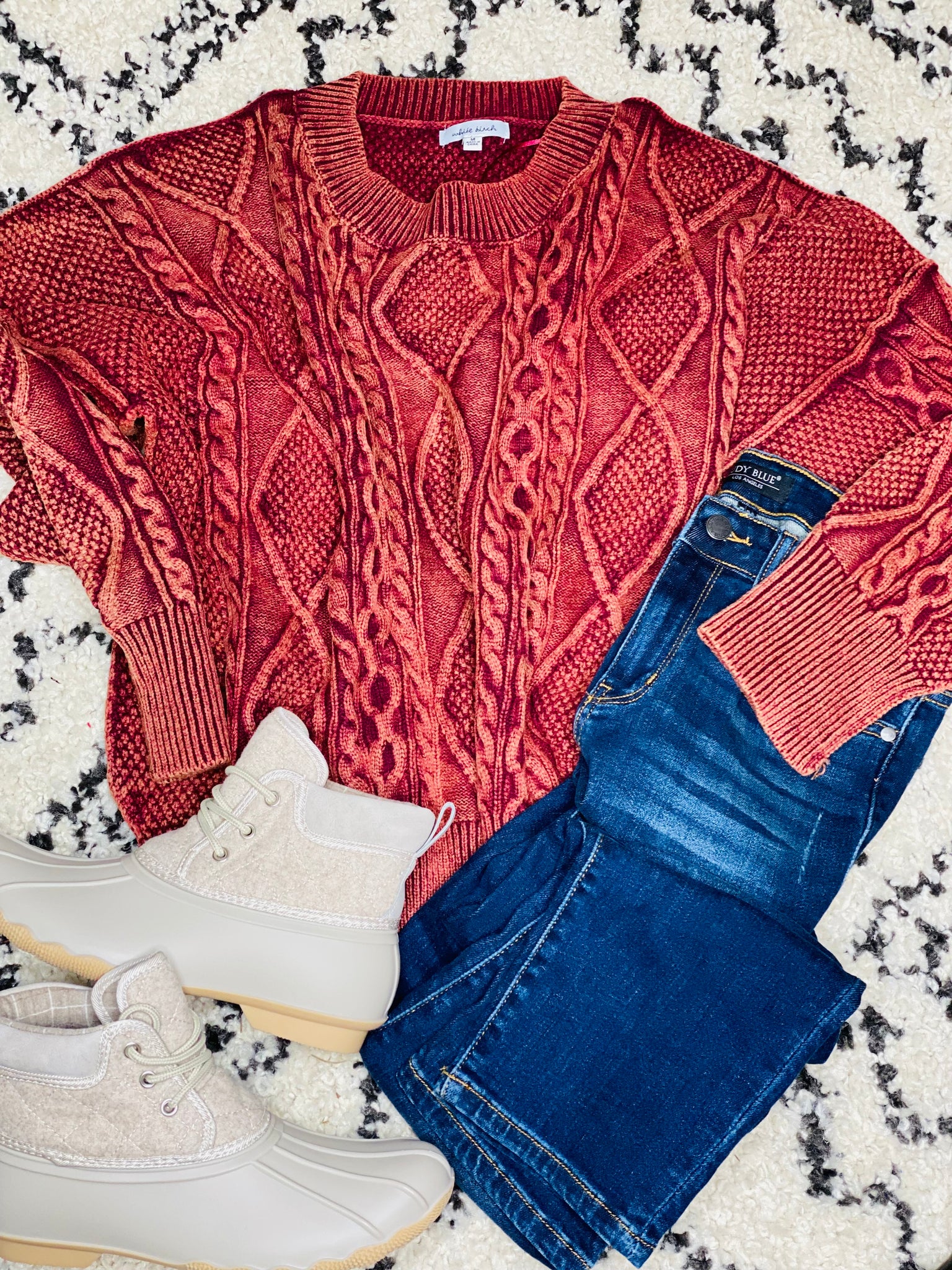 Burnout Burgundy Sweater