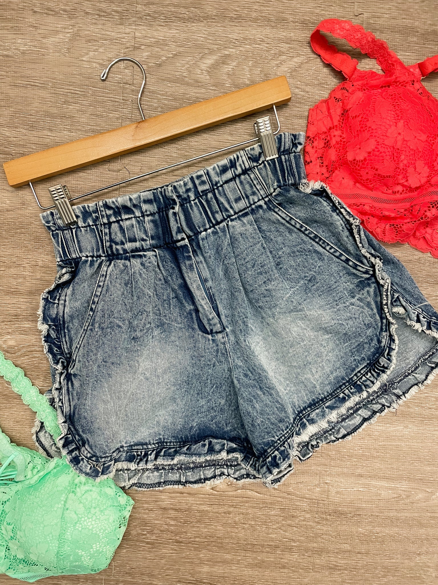 Vintage Denim Washed Shorts