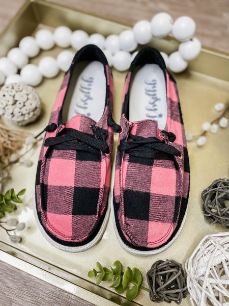 Holly Boat Shoe Pink Plaid STEAL