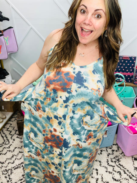Blue Swirls Maxi Dress