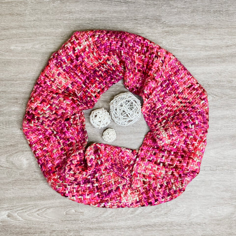 Fuschia Woven Loom Infinity Scarf