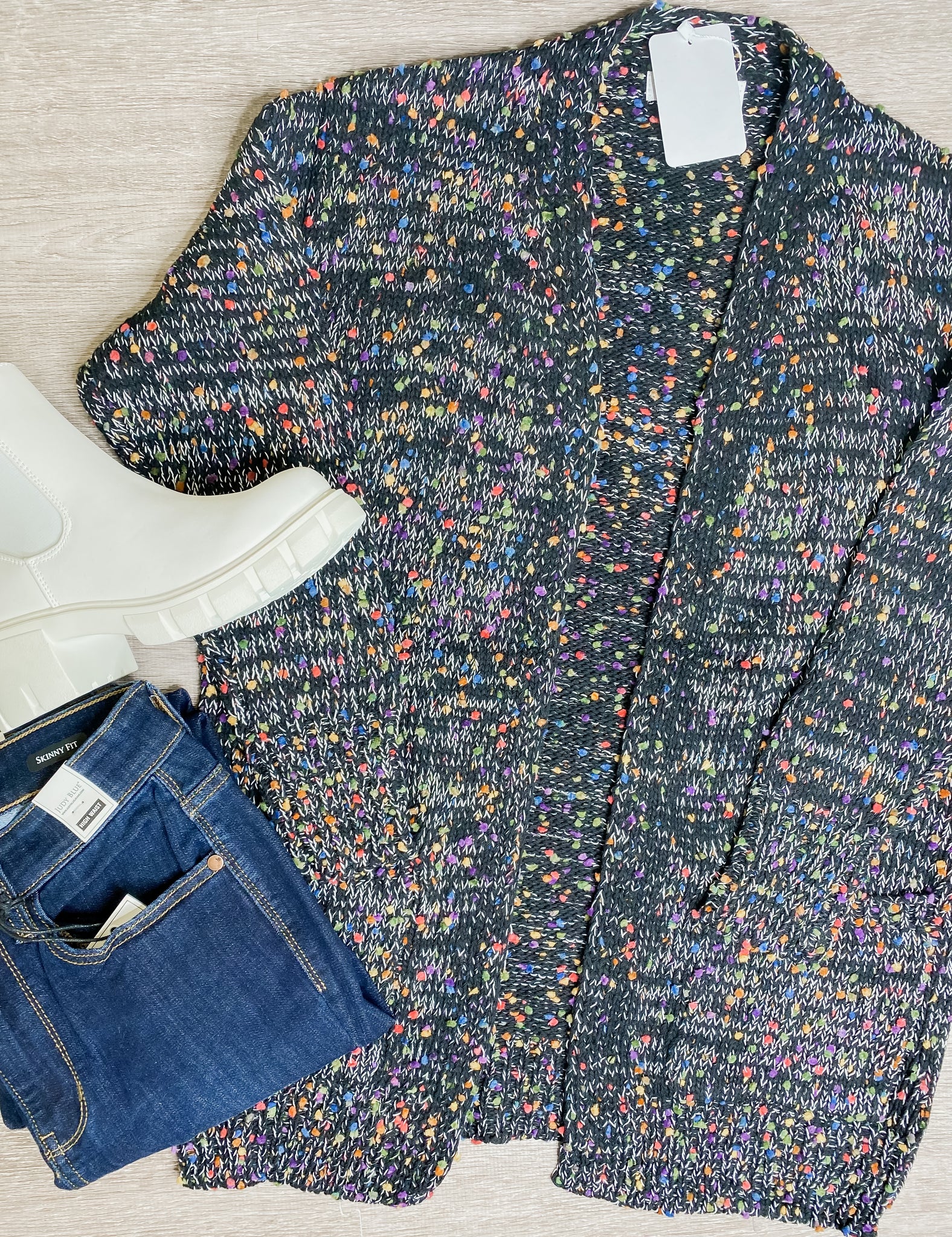 Black Confetti Cardigan