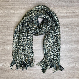Gray/Brown Woven Loom Scarf
