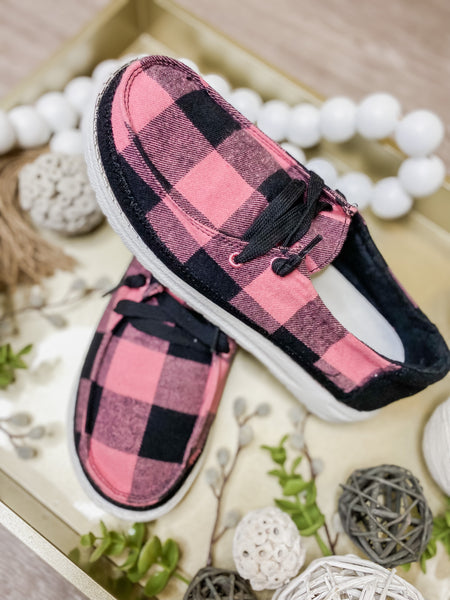 Holly Boat Shoe Pink Plaid STEAL