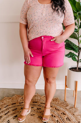 Judy Blue Hot Pink Summer Shorts