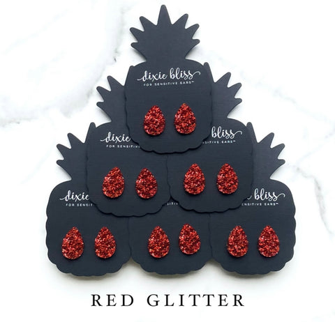 Dixie Bliss Red Glitter Teardrop