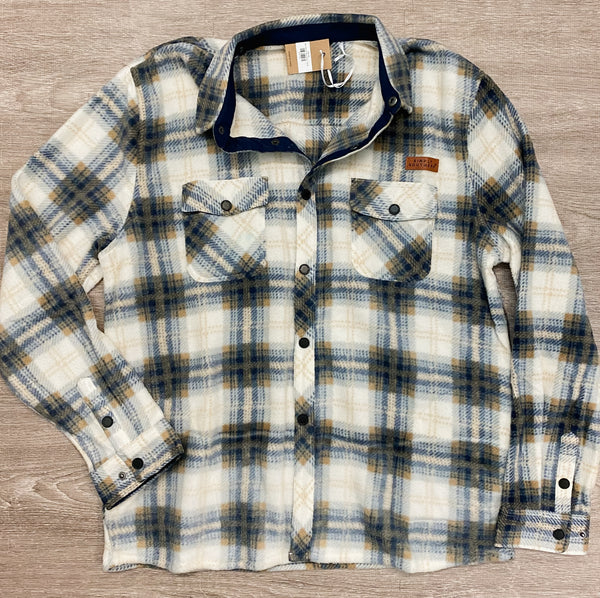 Men Flannel Plaid White