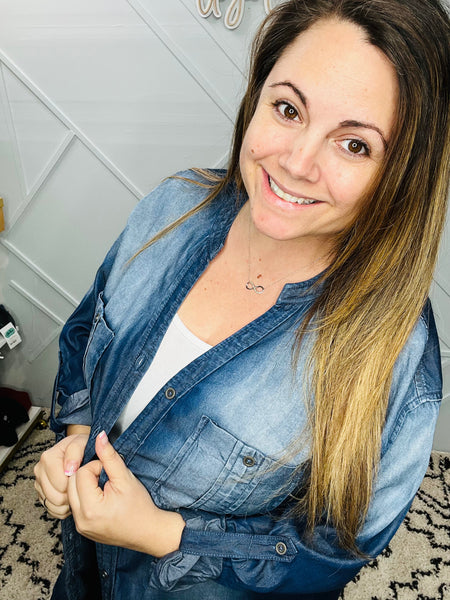 Chambray Cardigan