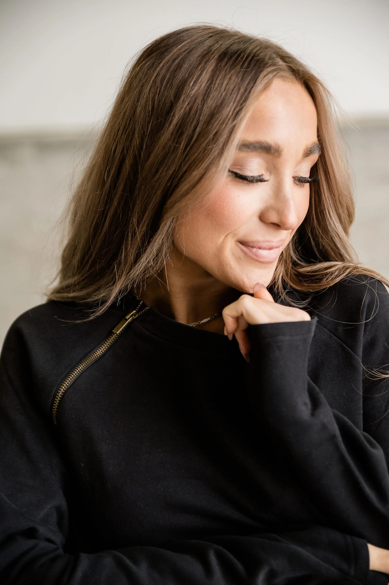 Ampersand Ave Side Zip Pullover Black