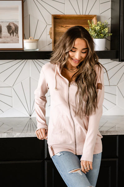 Ampersand Ave Full Zip Pale Pink
