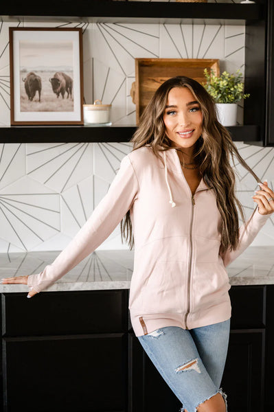 Ampersand Ave Full Zip Pale Pink